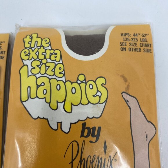 The Extra Size Happies by Phoenix Sheer Stretch Panty Hose Vintage Queen Tantone - Picture 2 of 3